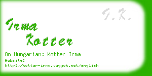 irma kotter business card